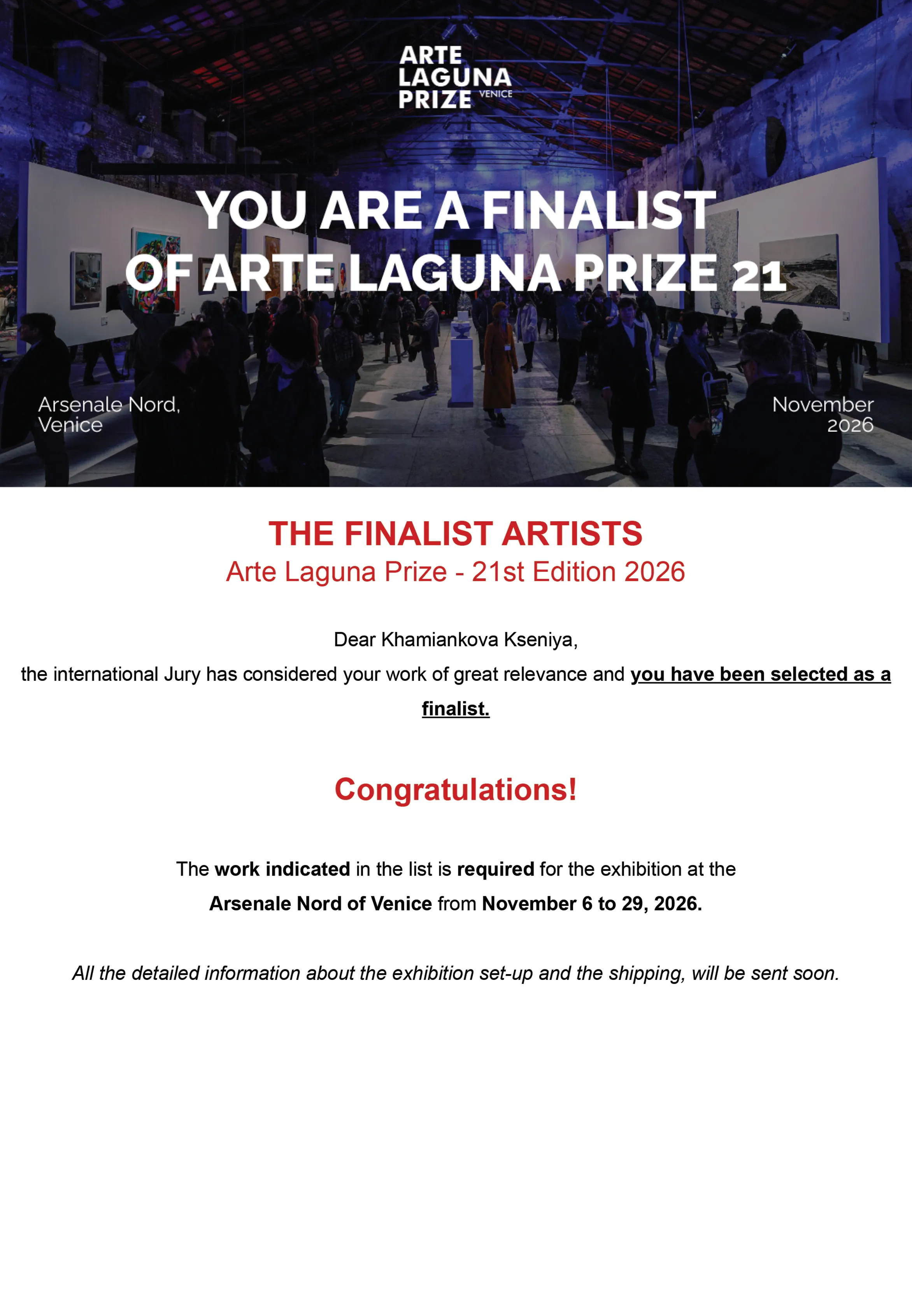 The Arte Laguna Prize 21st Edition, photograph 1 of 4